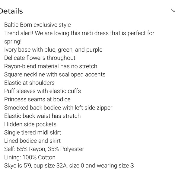 Baltic Born Cream Puff Sleeve Midi Dress - Picture 5 of 5